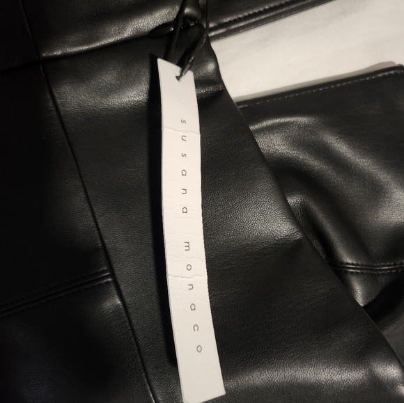 Susana Monaco Wire Strapless Faux Leather Dress - Picture 13 of 14